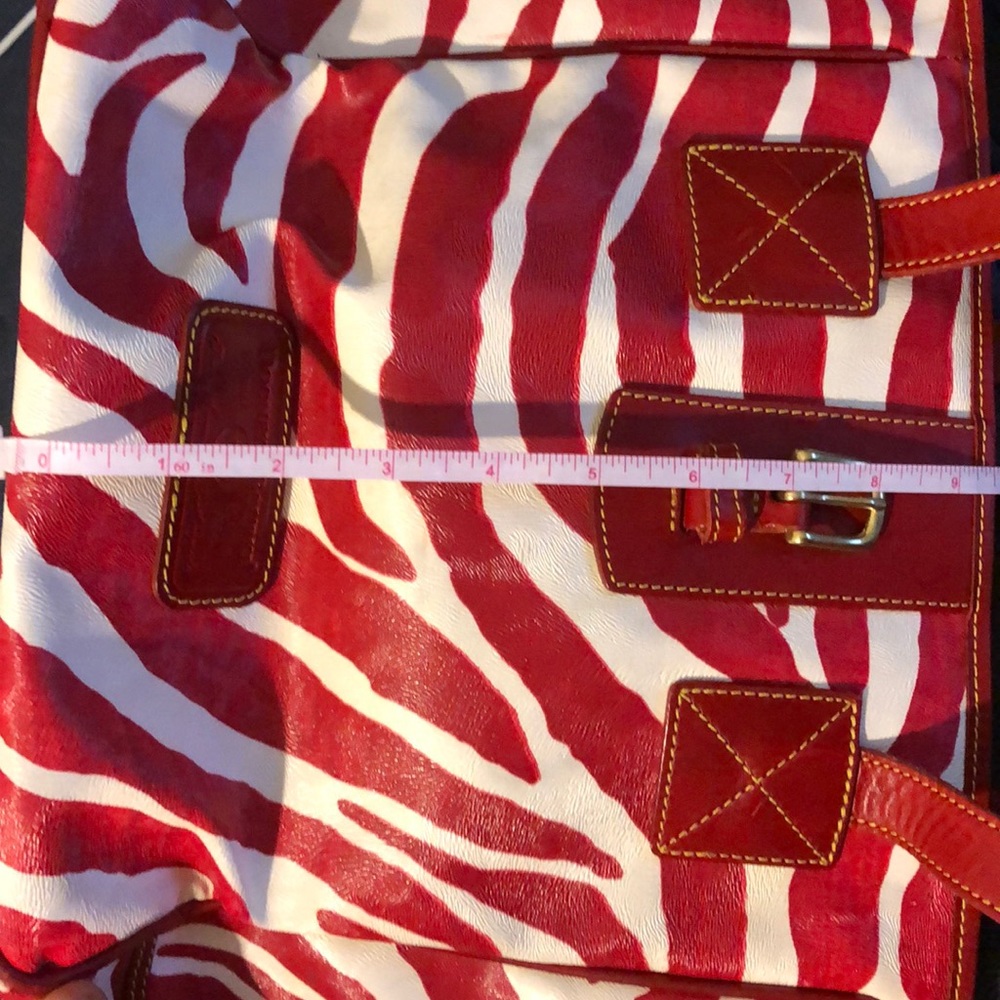 Dooney & Bourke Tote Red And White Zebra Stipe - image 8